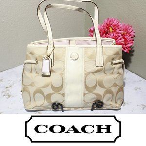 BEAUTIFUL CREAM/PINK COACH SHOULDER BAG
